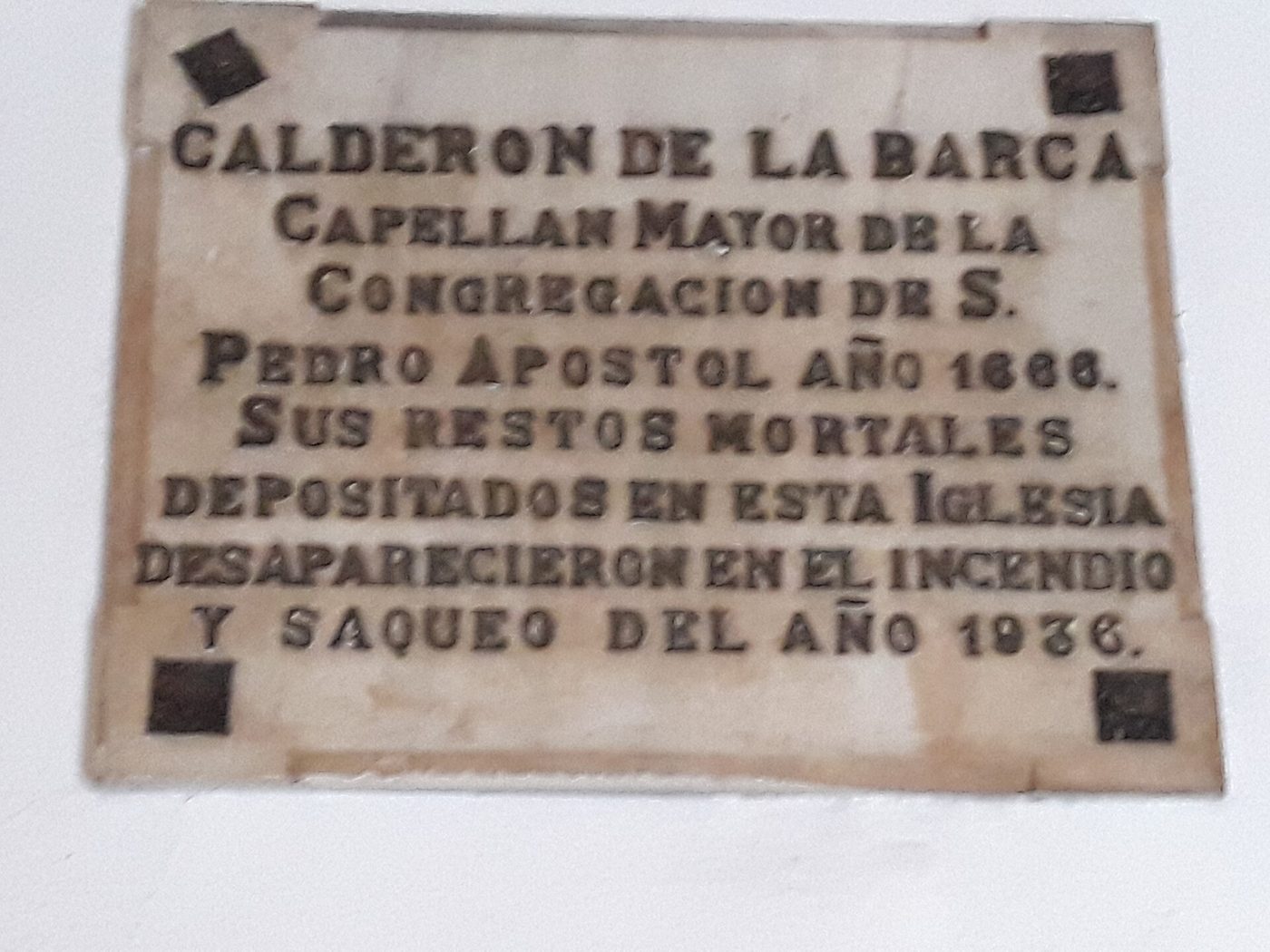 Tumba de Pedro Calderón de la Barca