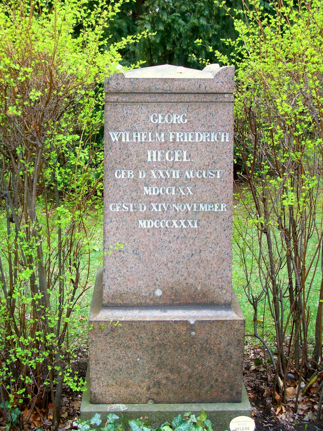 Tumba de Georg Wilhelm Friedrich Hegel